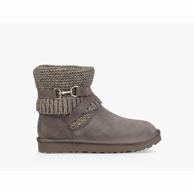 Botas UGG Purl Strap Mulher Cinzentas Escuro | PT-PEVBW